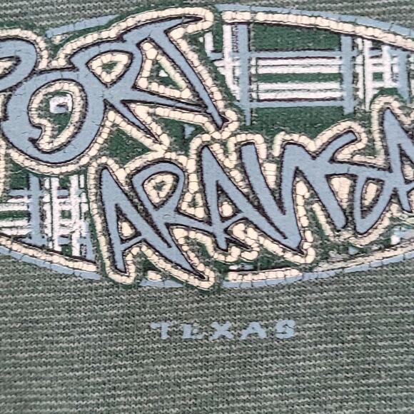 Vintage 80s Port-Aransas Texas Shirt XL 23x28 Sun-Faded Green - Picture 9 of 14